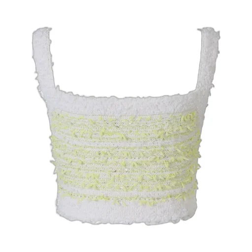 Balmain Textured Tweed Cropped Top