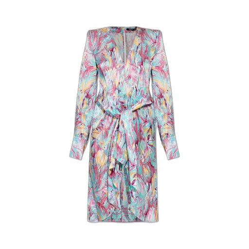 Balmain Floral Printed Long-Sleeved Dress