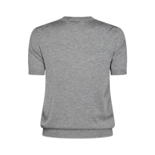 Miu Miu Logo Jacquard Fine-Knit Top