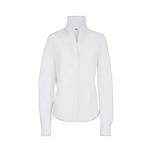 Fendi Long Sleeved V-Neck Striped Shirt