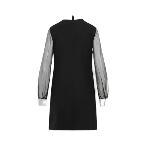 Valentino Neck Tie Long-Sleeved Mini Dress