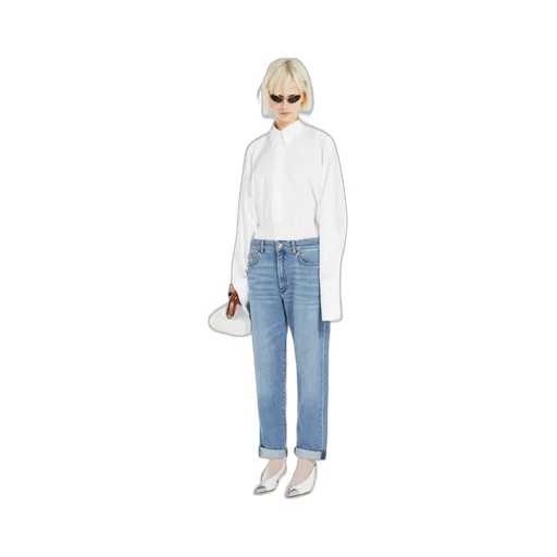 Sportmax Logo Patch Straight Leg Jeans