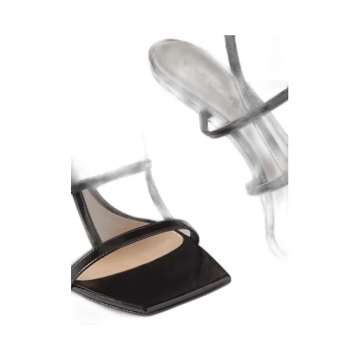 Square-Headed High-Heeled Sandals