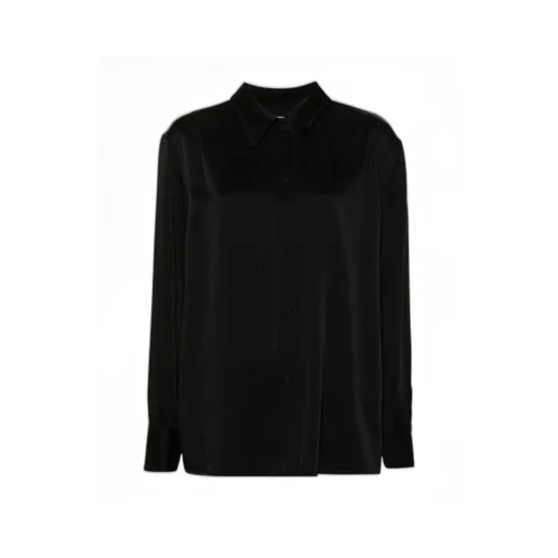 Jil Sander Detachable Jewel Clip Detailed Satin Shirt