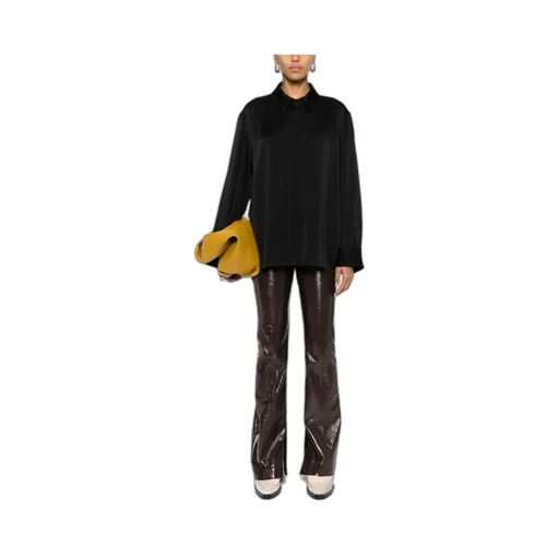 Jil Sander Detachable Jewel Clip Detailed Satin Shirt
