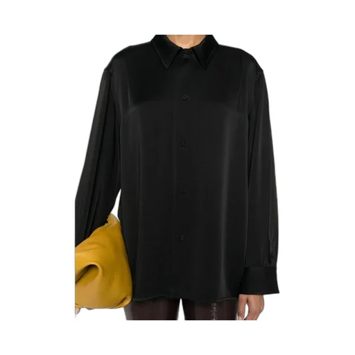 Jil Sander Detachable Jewel Clip Detailed Satin Shirt