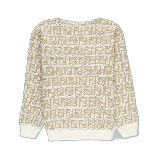 Fendi Kids Logo Intarsia-Knit Crewneck Jumper