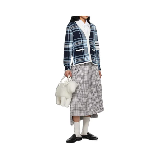 Tartan Long-Sleeved Cardigan