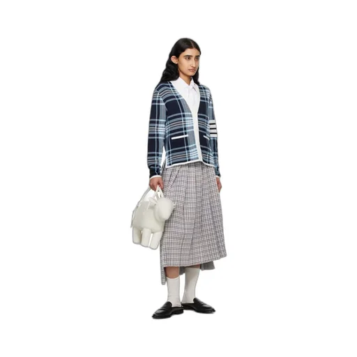 Tartan Long-Sleeved Cardigan