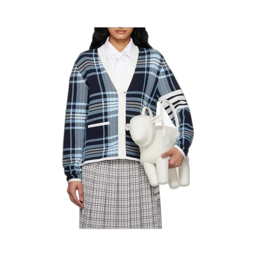 Tartan Long-Sleeved Cardigan