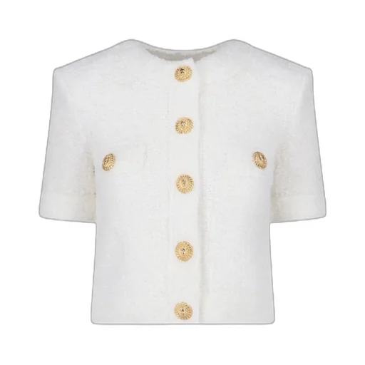 Balmain Cropped Knitted Cardigan