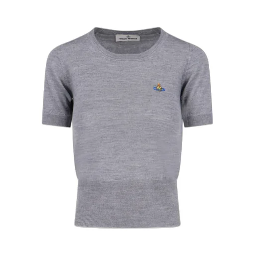 Vivienne Westwood Logo Embroidered Knitted Top