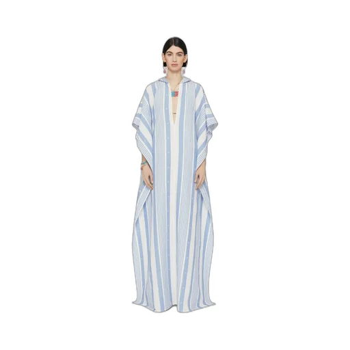 Kaftan In Cotton And Linen With 4G Stripes