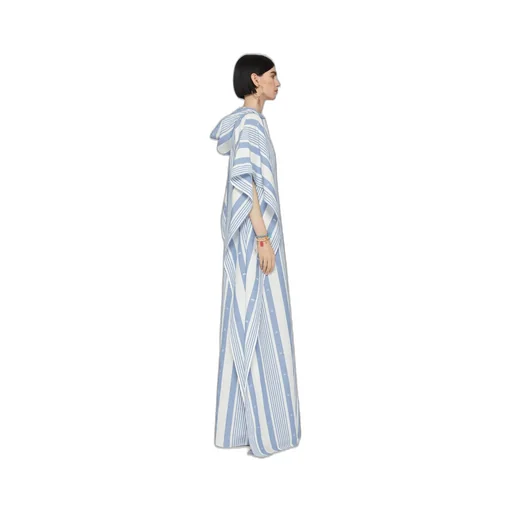 Kaftan In Cotton And Linen With 4G Stripes