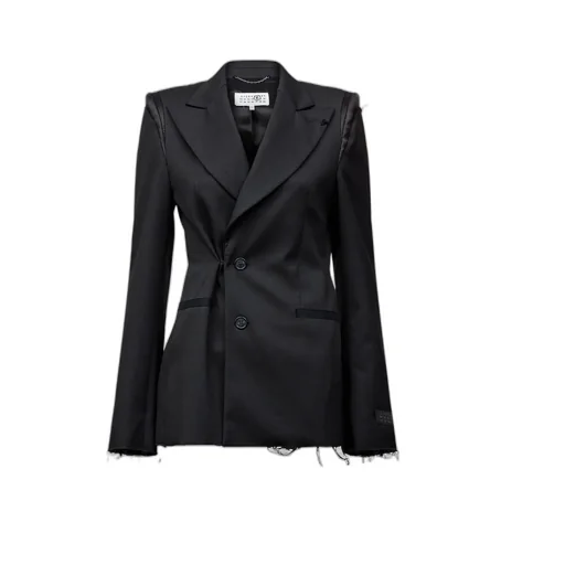 Mm6 Maison Margiela Raw-Cut Edge Single Breasted Blazer