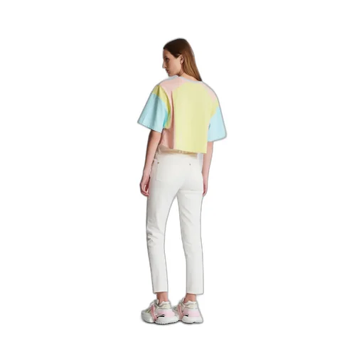 Balmain Palm Tree Printed Cropped T-Shirt