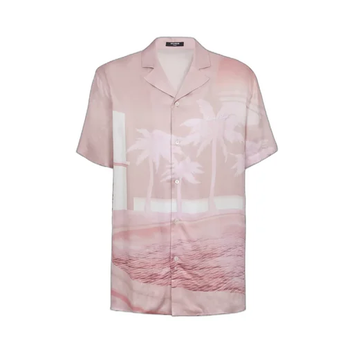 Balmain Palm Printed Short-Sleeve Shirt