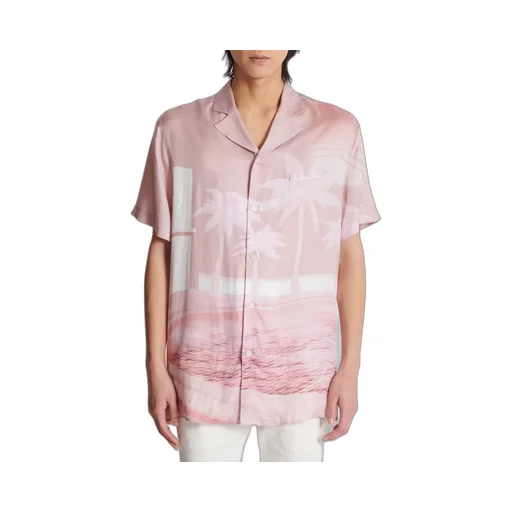 Balmain Palm Printed Short-Sleeve Shirt
