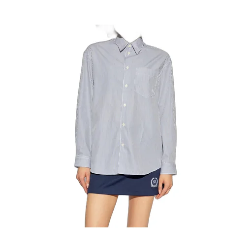 Sporty & Rich Striped Logo-Embroidered Shirt