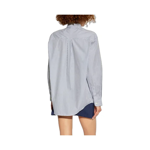 Sporty & Rich Striped Logo-Embroidered Shirt