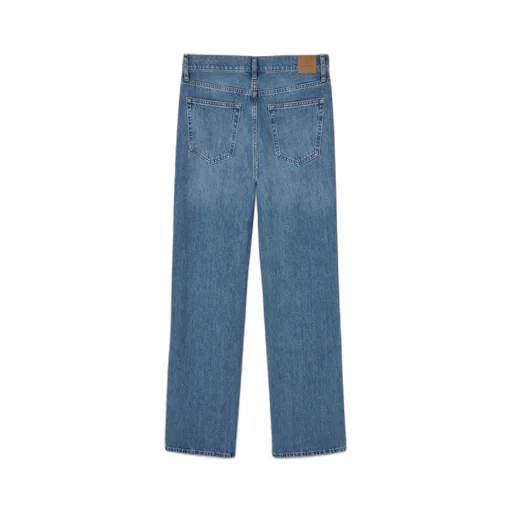 Mid-Wash Wide-Leg Jeans
