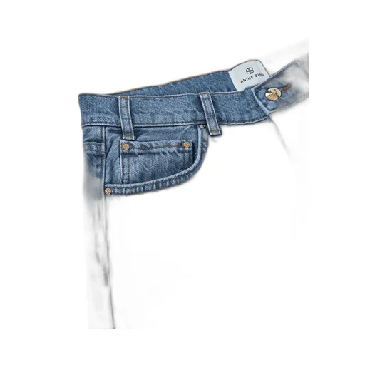 Mid-Wash Wide-Leg Jeans