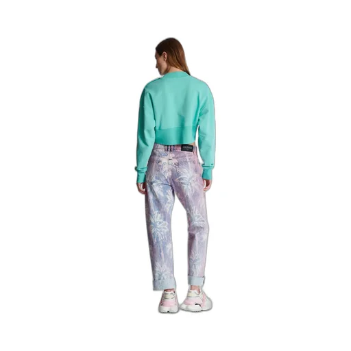 Balmain Logo Printed Crewneck Cropped Sweatshirt