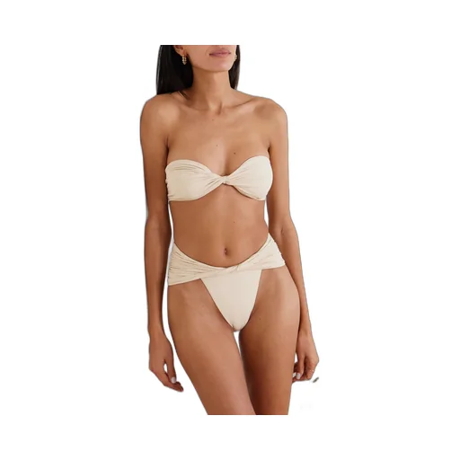 Twisted Front Pleated Bikini Briefs