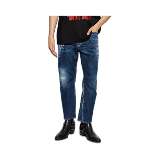 Dsquared2 Distressed Straight-Leg Jeans
