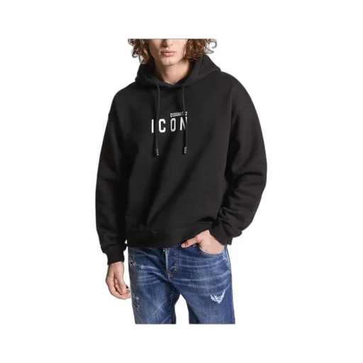 Dsquared2 Icon Logo Printed Drawstring Hoodie