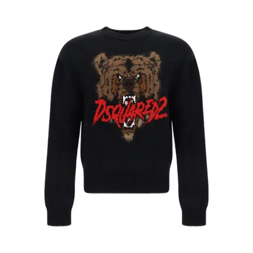 Dsquared2 Logo-Intarsia Crewneck Jumper