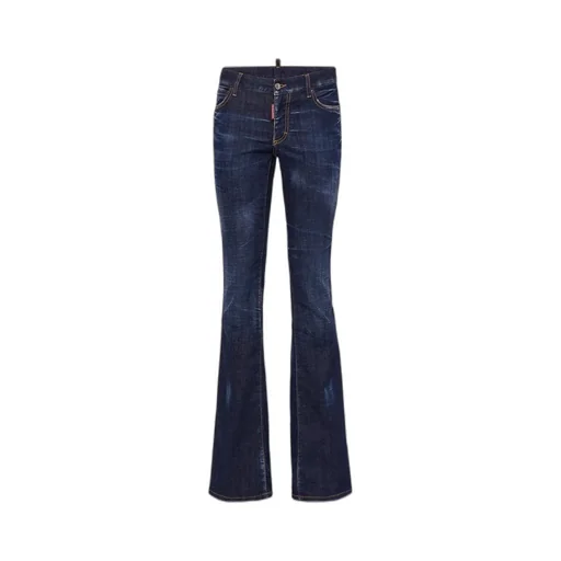 Dsquared2 Dark Clean Washed Medium-Waist Flare Jeans