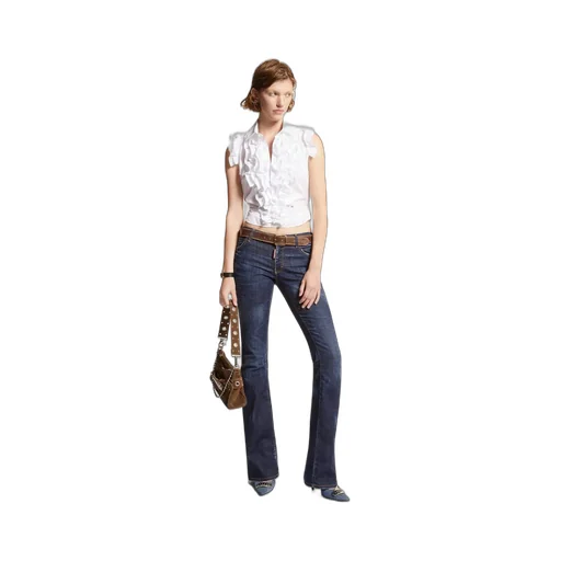 Dsquared2 Dark Clean Washed Medium-Waist Flare Jeans