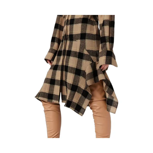 Horn Check Medium Length Wool Dress