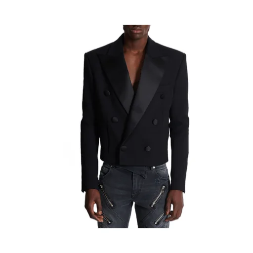Cropped Double Crepe Jacket