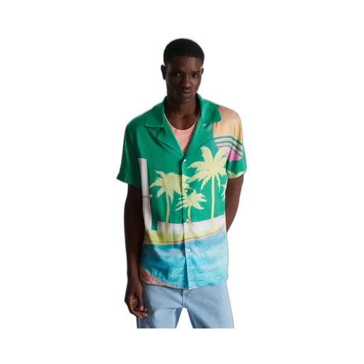 Balmain Palm Printed Short-Sleeve Shirt