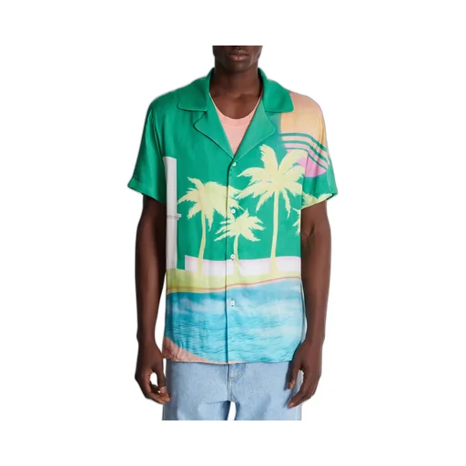 Balmain Palm Printed Short-Sleeve Shirt