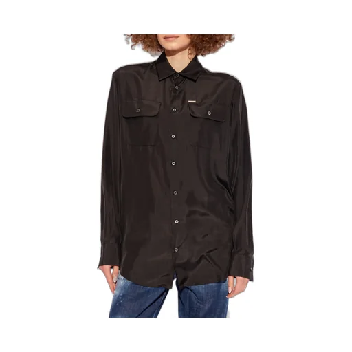 Dsquared2 Logo Plaque Long-Sleeved Shirt