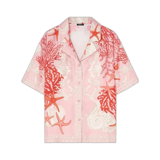 Versace Barocco Sea Printed Short-Sleeved Shirt