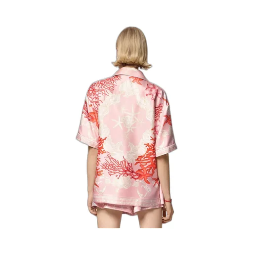 Versace Barocco Sea Printed Short-Sleeved Shirt