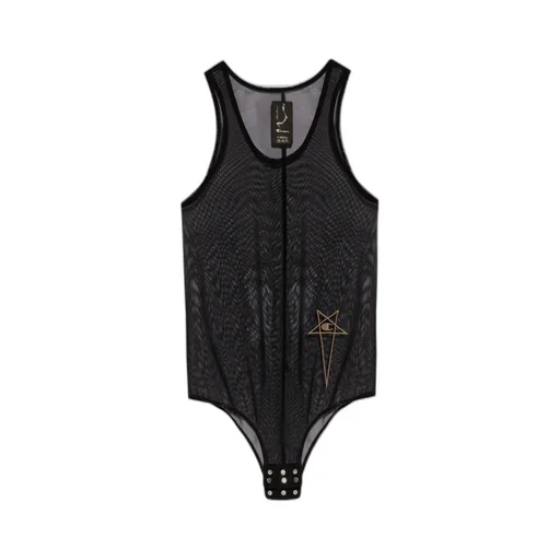Logo-Embroidered Mesh Tank Top
