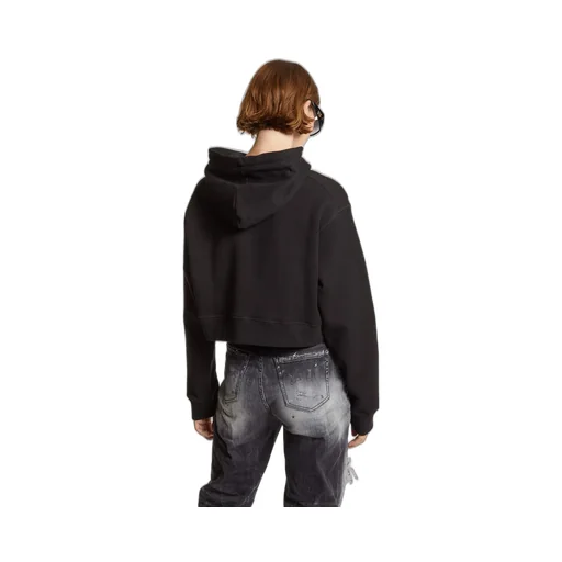 Dsquared2 Logo Detailed Cropped Drawstring Hoodie