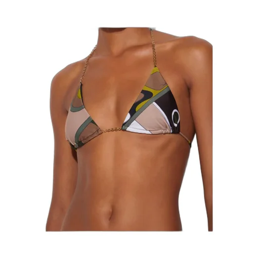Pucci Graphic Printed Halterneck Bikini Top
