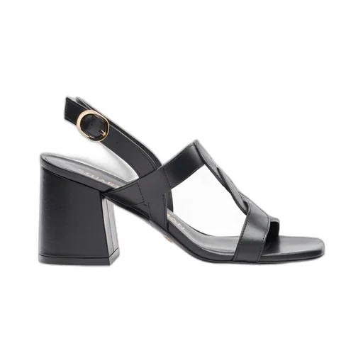 Square-Headed High-Heeled Sandals