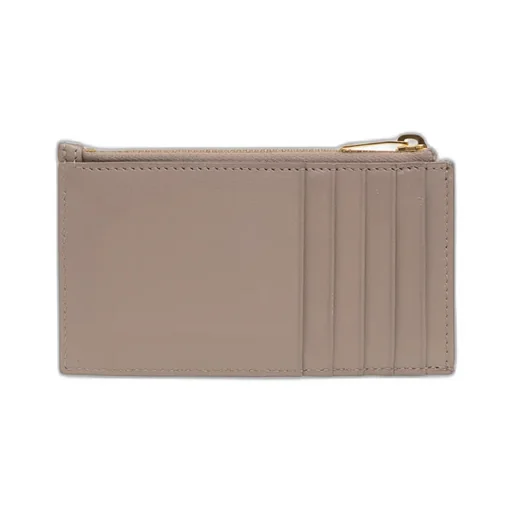Saint Laurent Logo Plaque Zip-Up Cardholder