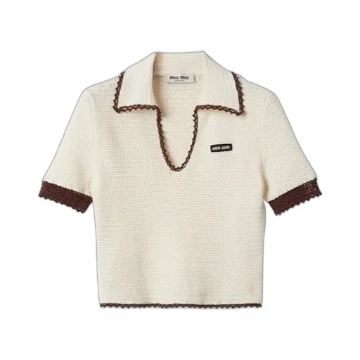 Crocheted Cotton Polo Shirt