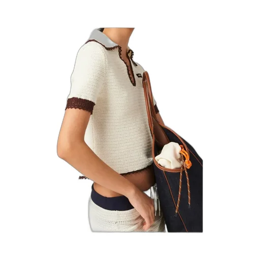 Crocheted Cotton Polo Shirt