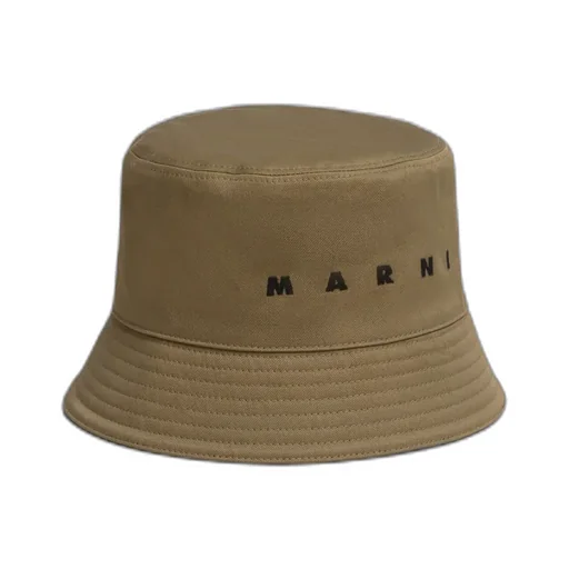 Marni Logo Embroidered Twill Bucket Hat