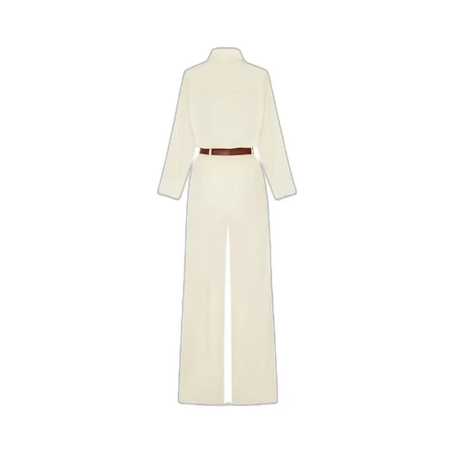 Saint Laurent Belted Long-Sleeved Jumpsuit