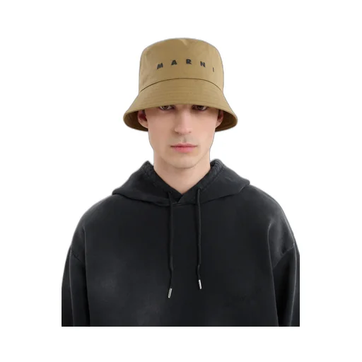 Marni Logo Embroidered Twill Bucket Hat